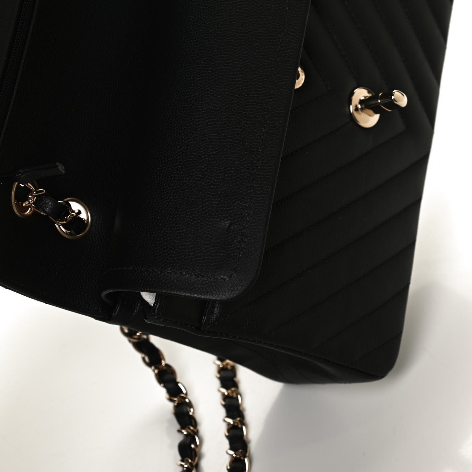 Chanel Caviar Chevron Quilted Small Double Flap Black 11 of 11
