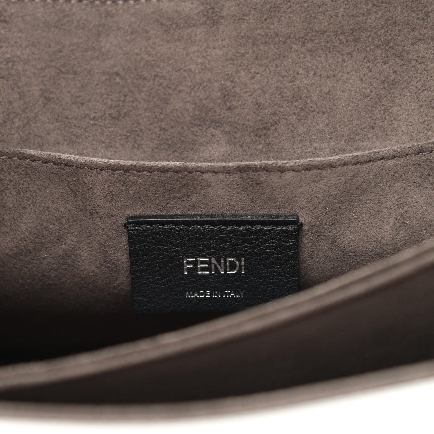 Fendi Metallic Calfskin Flowerland Scalloped Studded Pequin Kan I Shoulder Bag Argento 6 of 12