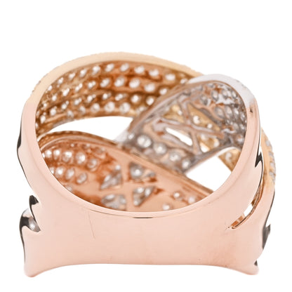 Parker & West by FASHIONPHILE 18K Rose White Gold Diamond 1.70ctw Three Row Crossover Ring 56 7.5 4 of 9