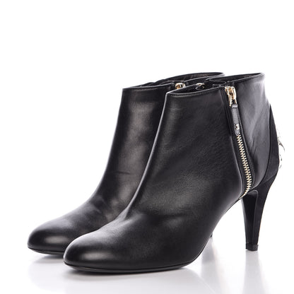 Chanel Lambskin Suede CC Short Boots 38.5 Black 3 of 9