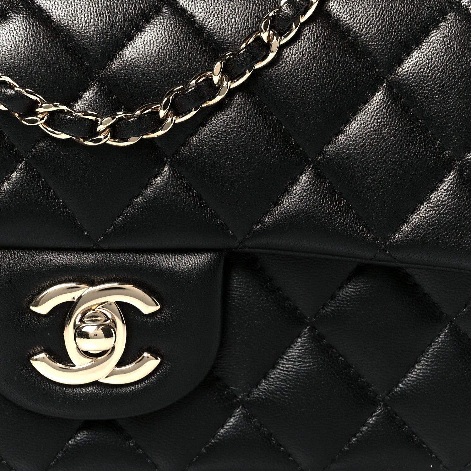Chanel Lambskin Quilted Mini Top Handle Rectangular Flap Black 9 of 12