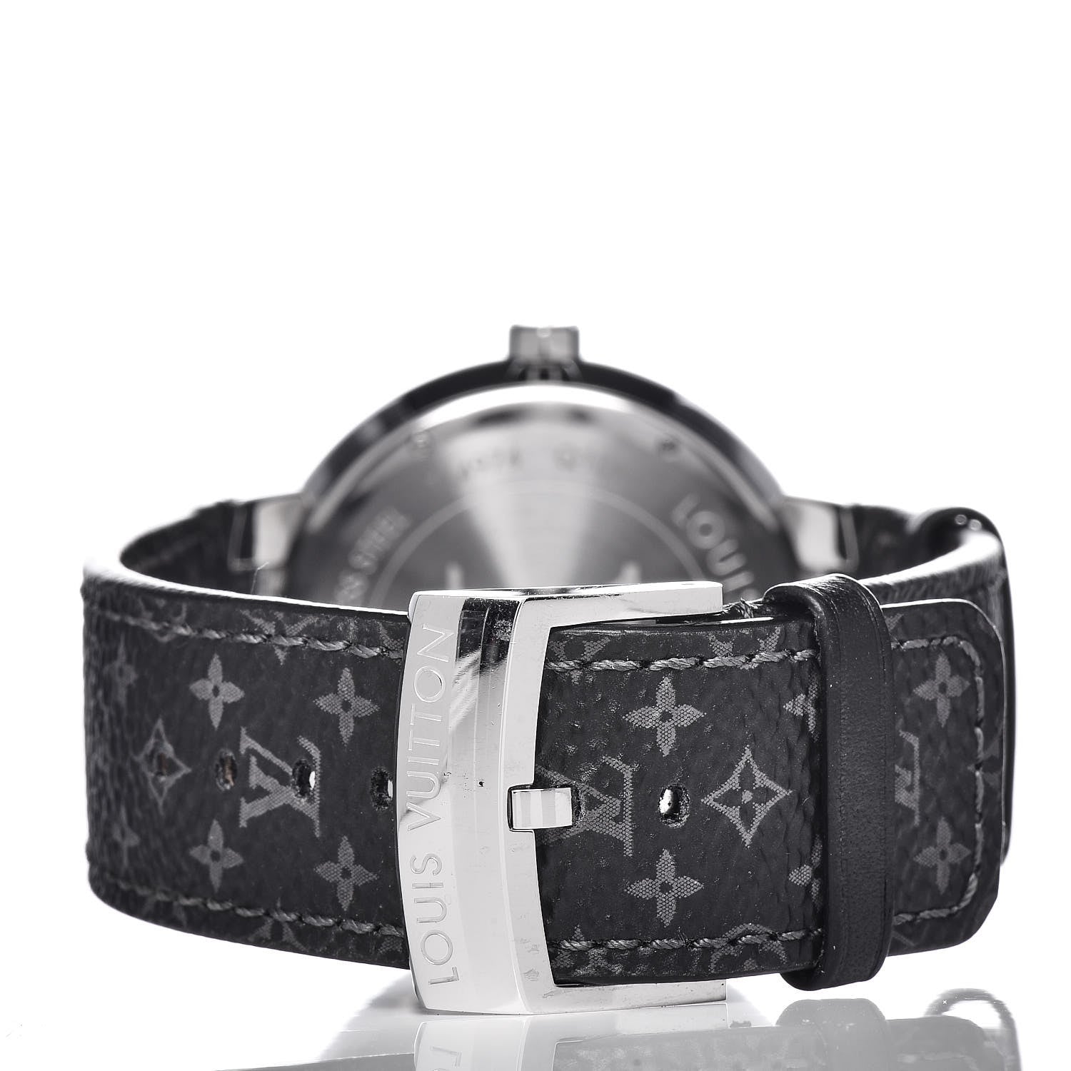 Louis Vuitton Stainless Steel Monogram Eclipse 39mm Tambour Quartz Watch 4 of 7