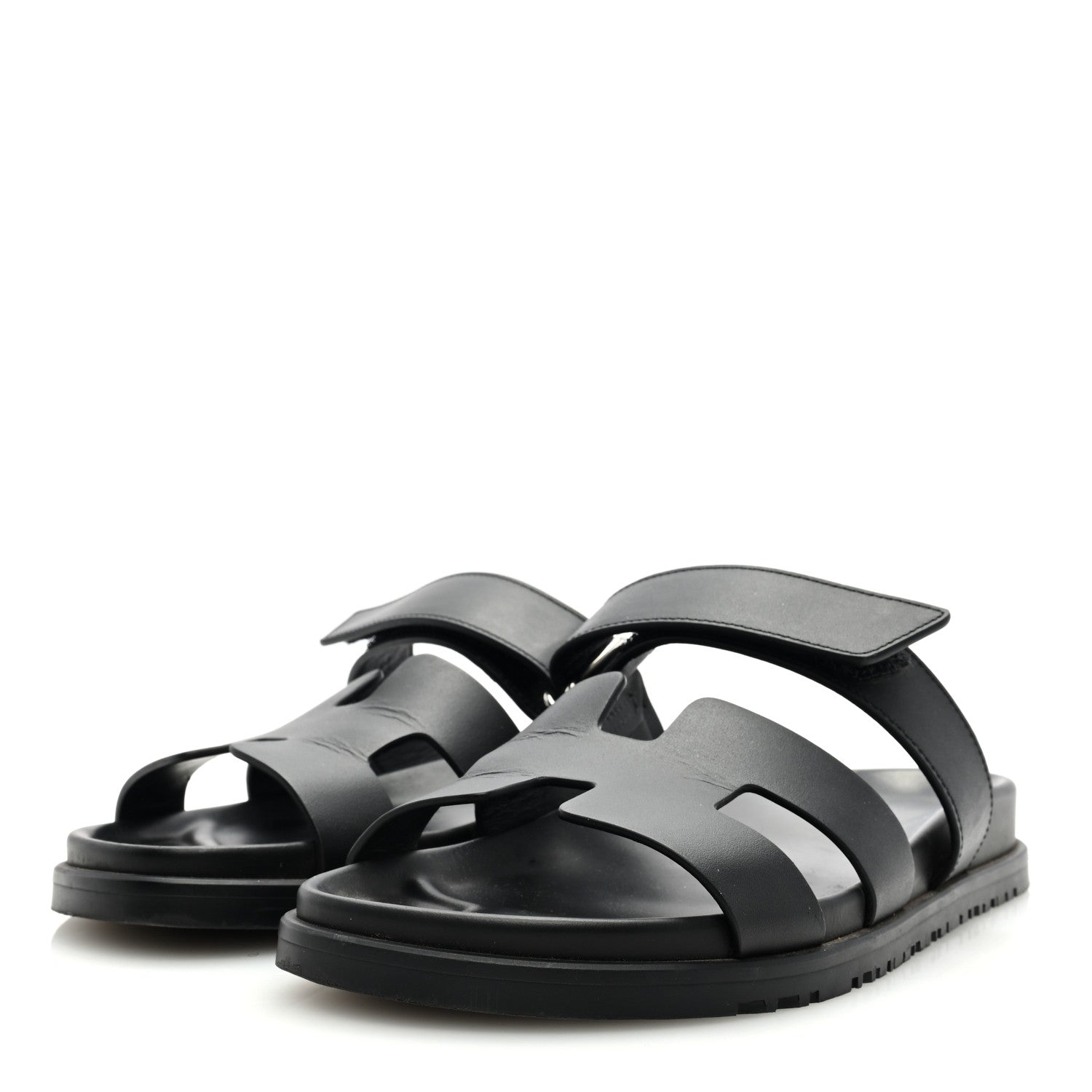 Hermes Calfskin Womens Chypre Sandals 40 Black 2 of 8