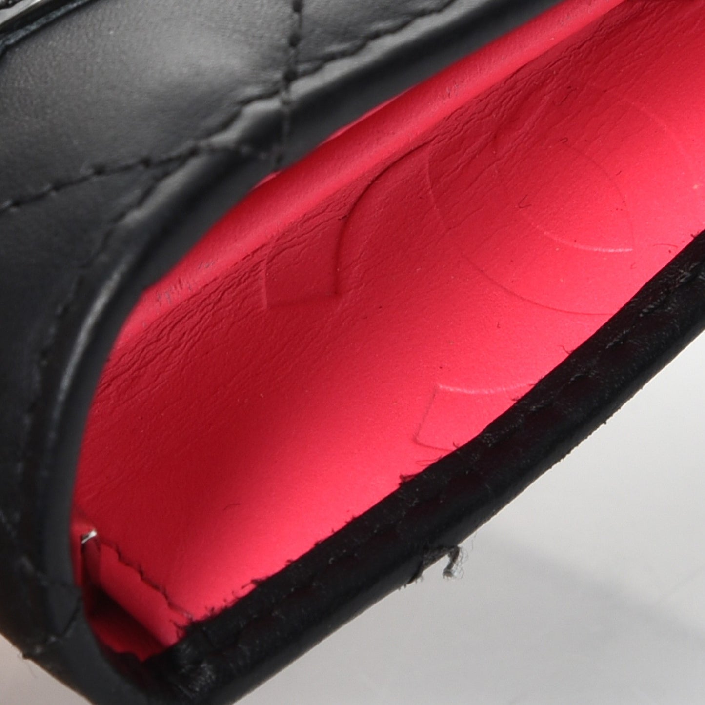 Calfskin Quilted Cambon Yen Wallet Black