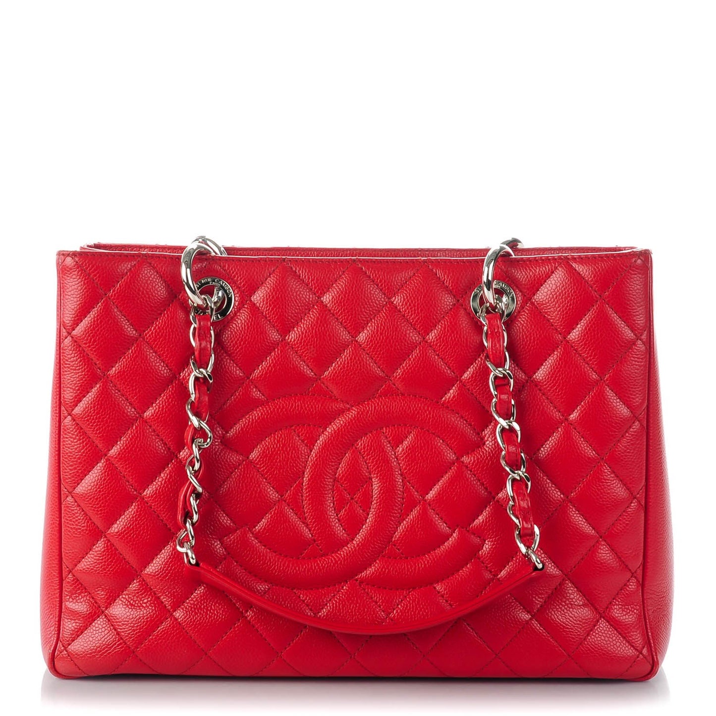 Caviar Quilted Grand Shopping Tote GST Red