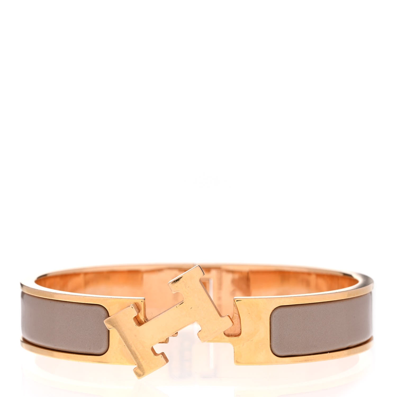 Hermes Enamel Narrow Clic Clac H Bracelet PM Marron Glace 5 of 6