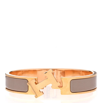 Hermes Enamel Narrow Clic Clac H Bracelet PM Marron Glace 5 of 6