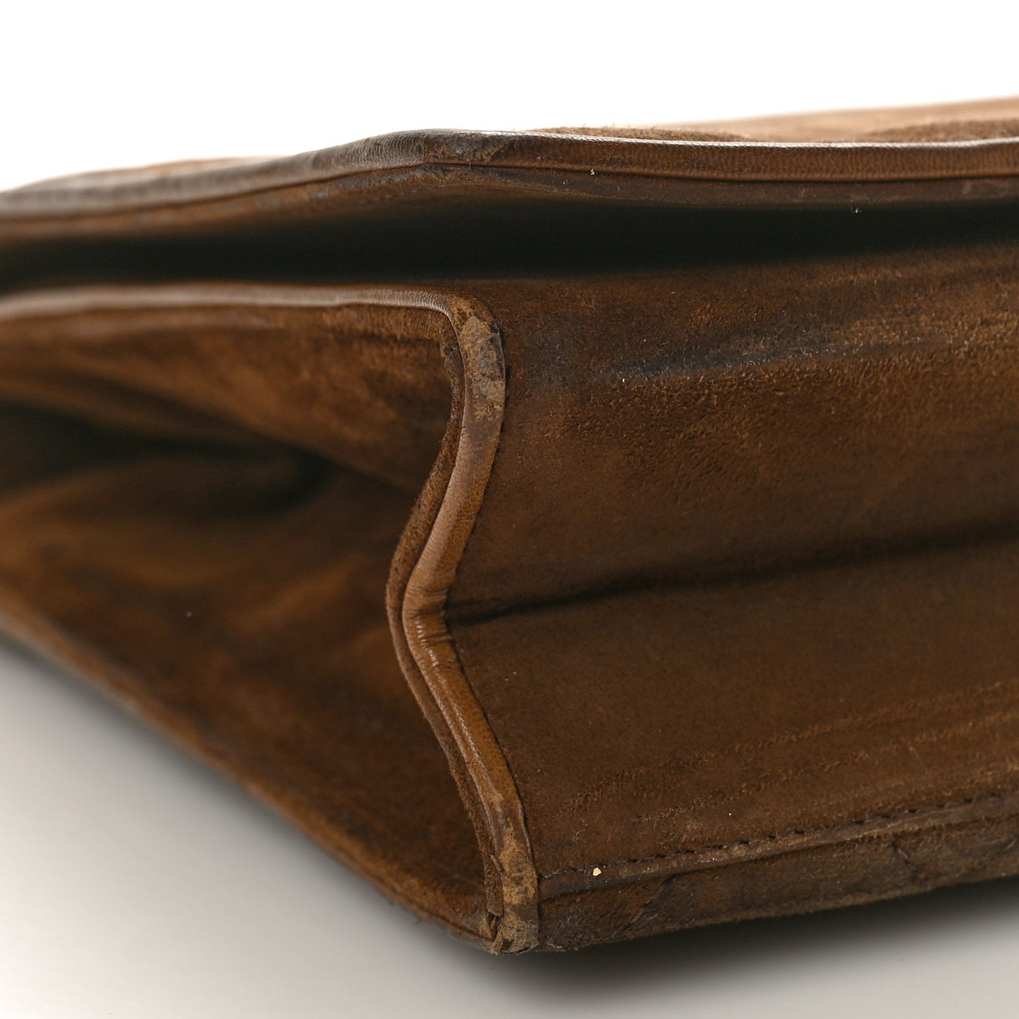 Suede Quilted CC Shoulder Bag Brown