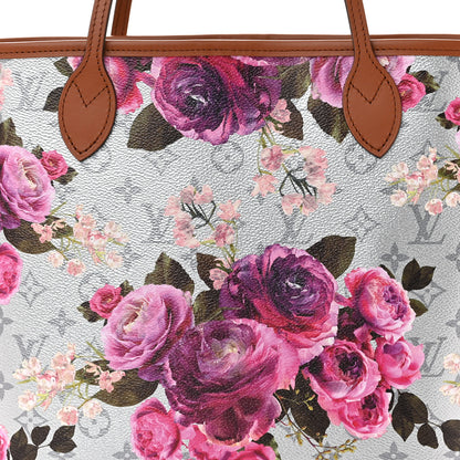 Louis Vuitton Metallic Monogram LV Garden Neverfull MM Silver 8 of 10