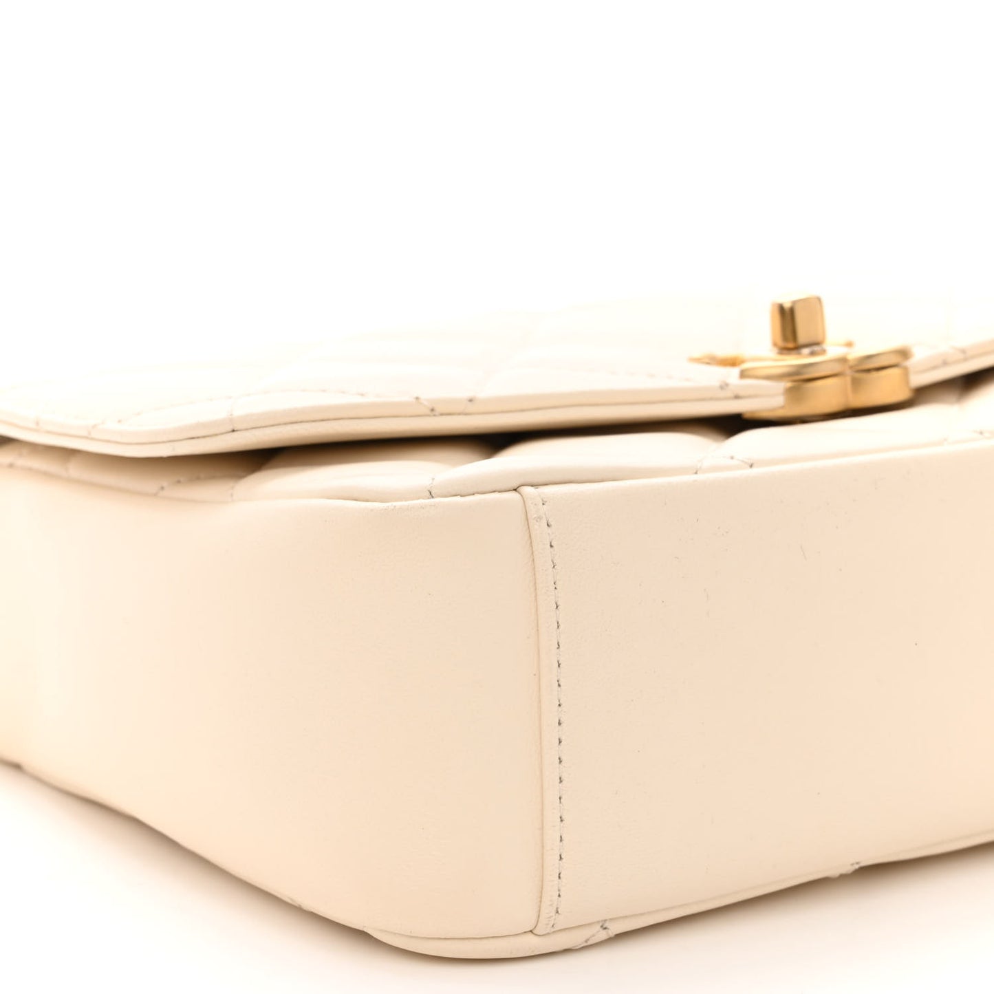 Lambskin Quilted CC Coin Flap Bag White