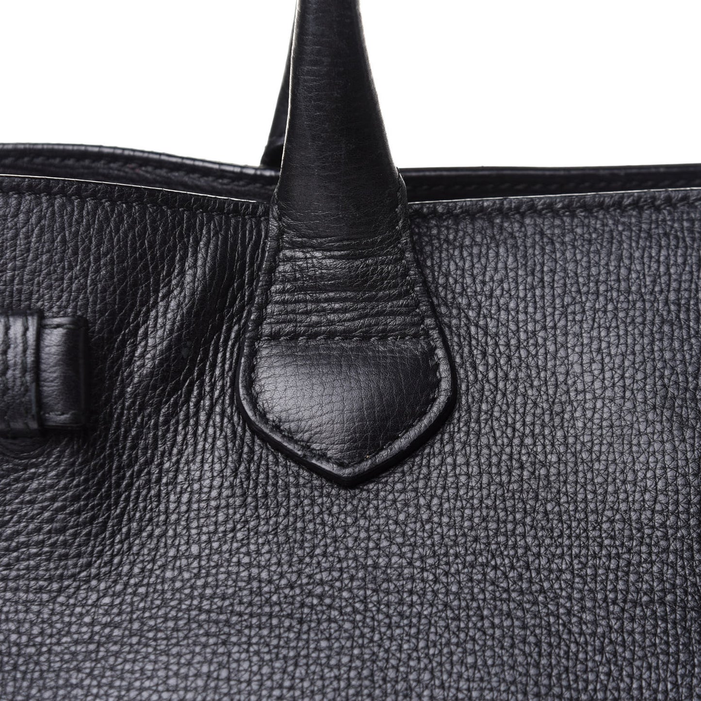 Grainy Calfskin House Check Medium Banner Tote Black