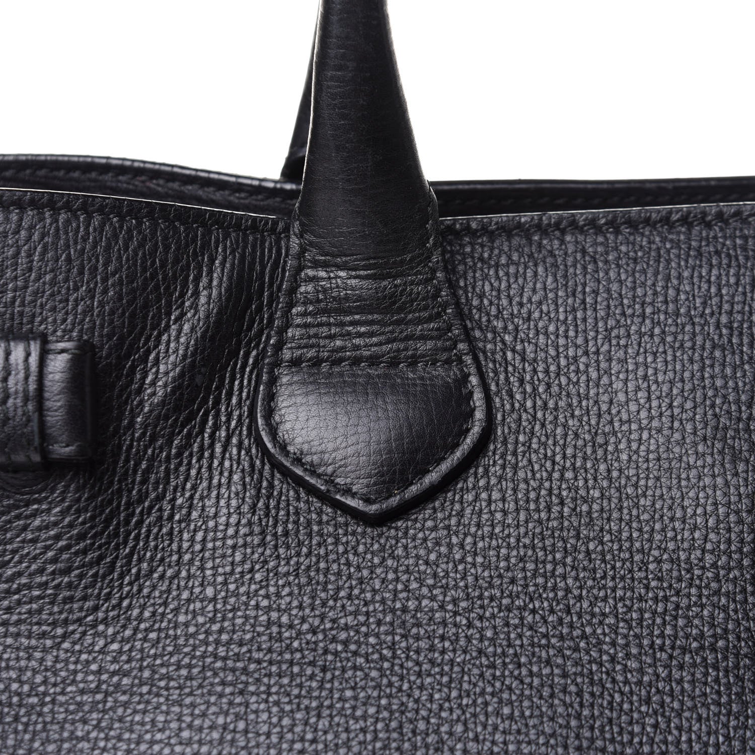 Burberry Grainy Calfskin House Check Medium Banner Tote Black 11 of 14