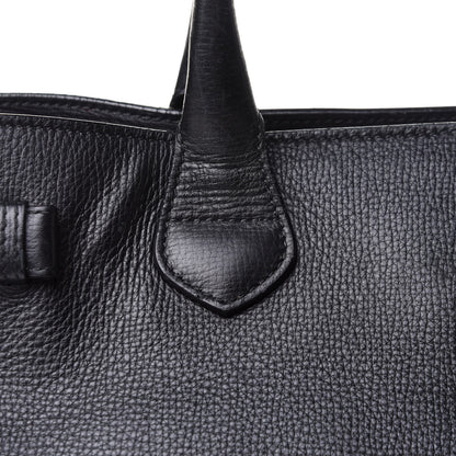 Burberry Grainy Calfskin House Check Medium Banner Tote Black 11 of 14