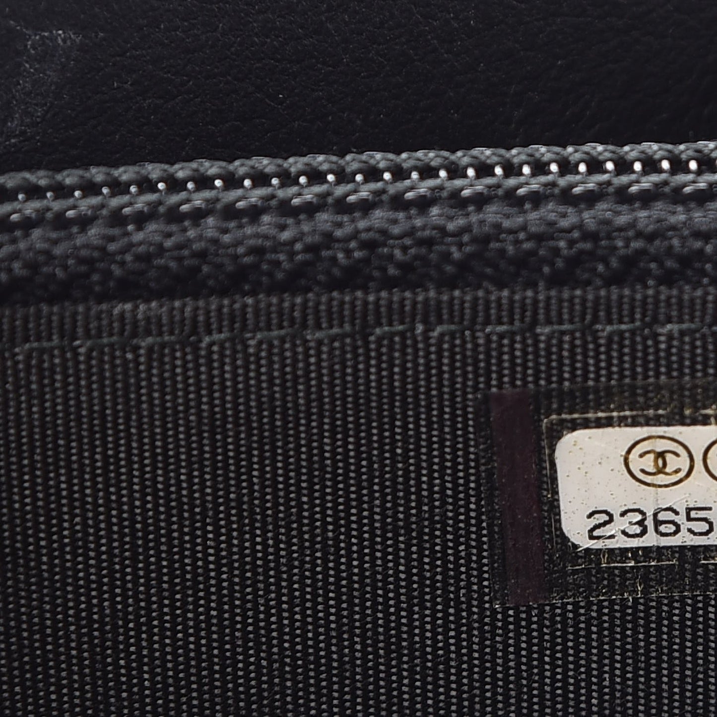 Calfskin Painted Chevron Embossed Small Boy Zip Wallet Black