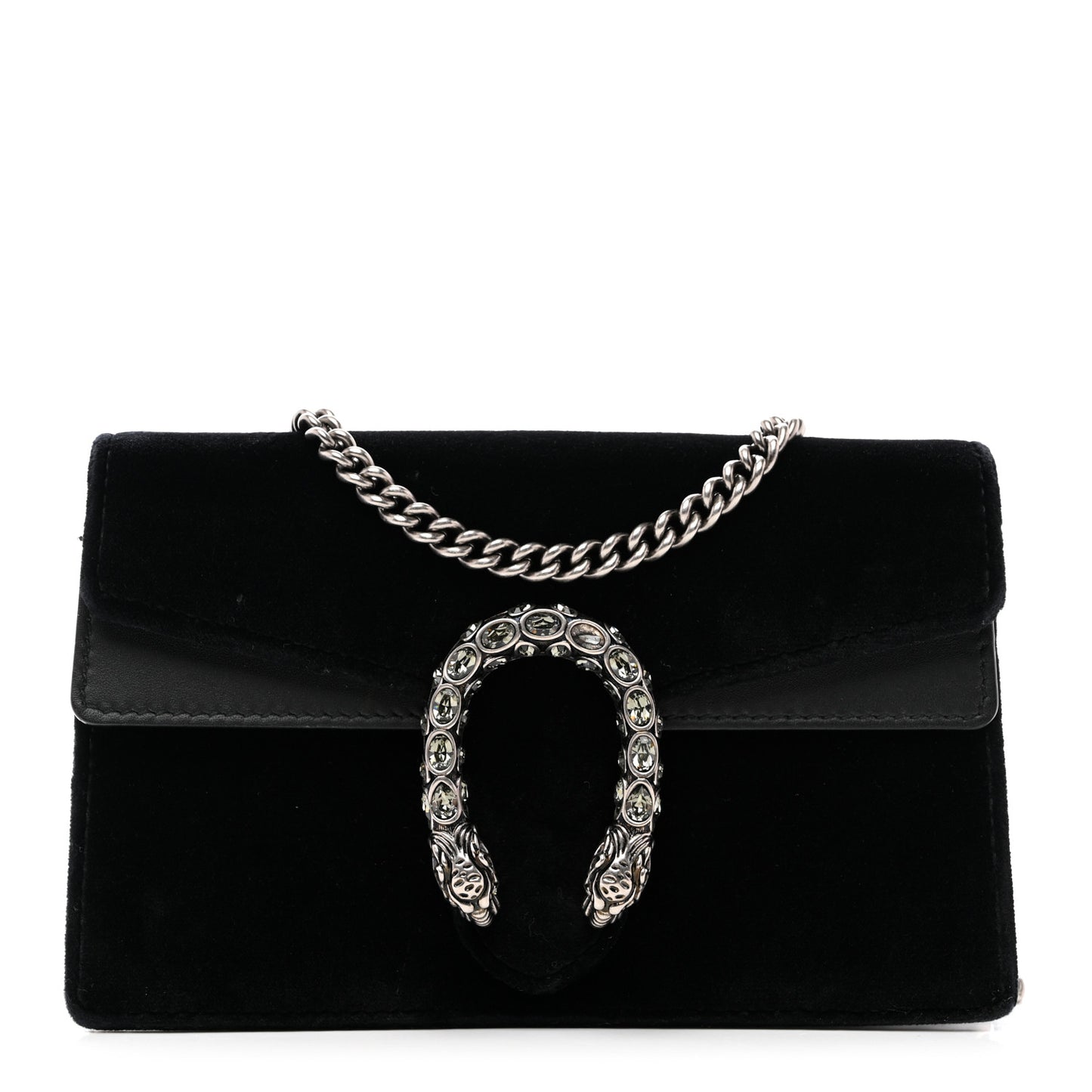 Suede Super Mini Dionysus Shoulder Bag Black