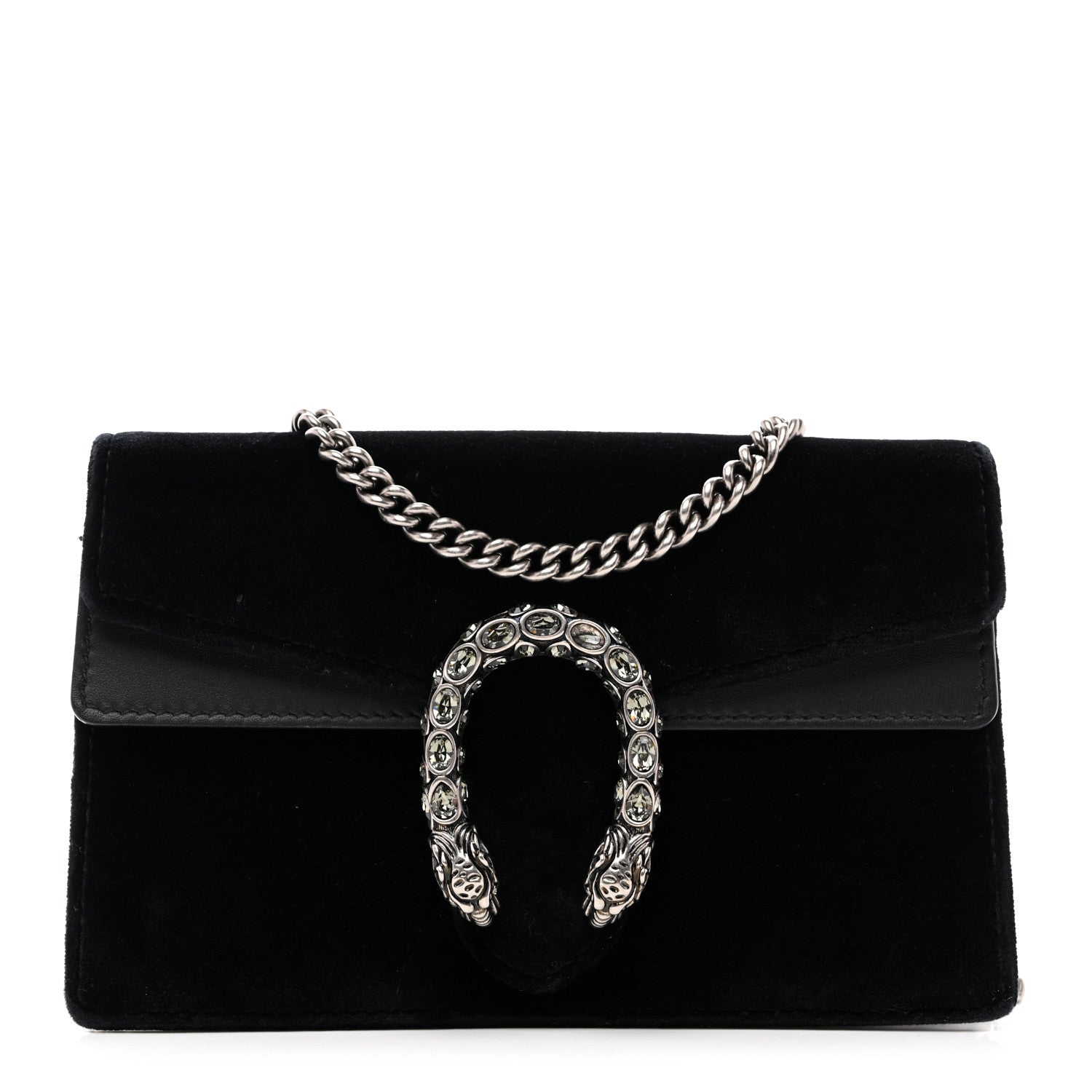 Gucci Suede Super Mini Dionysus Shoulder Bag Black 1 of 10