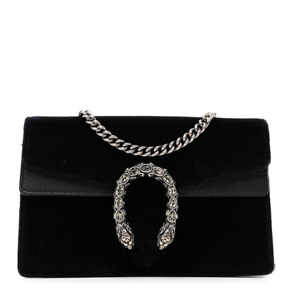 Gucci Suede Super Mini Dionysus Shoulder Bag Black 1 of 10