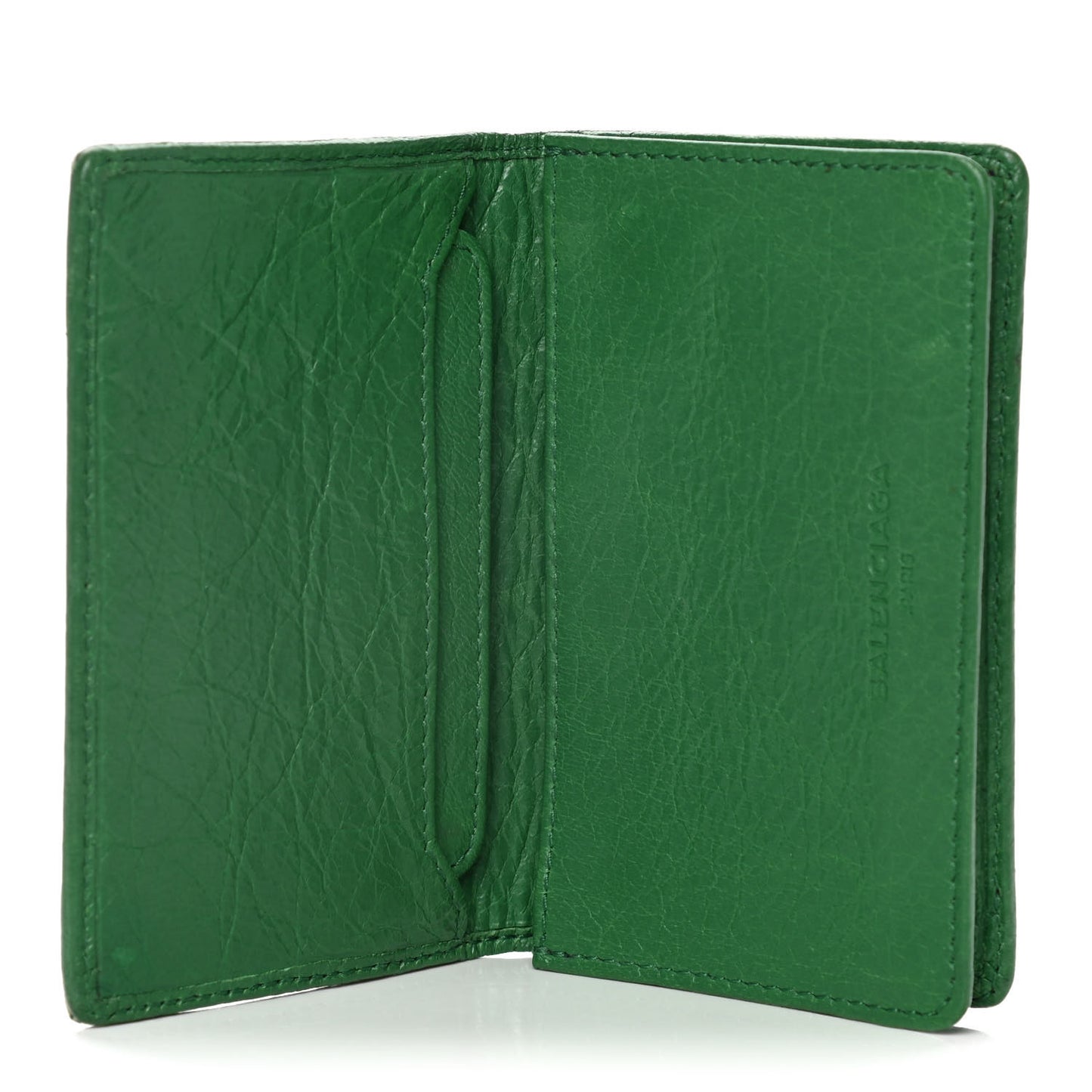 Agneau Arena Classic Gold Hardware Mini Wallet Vert Trefle
