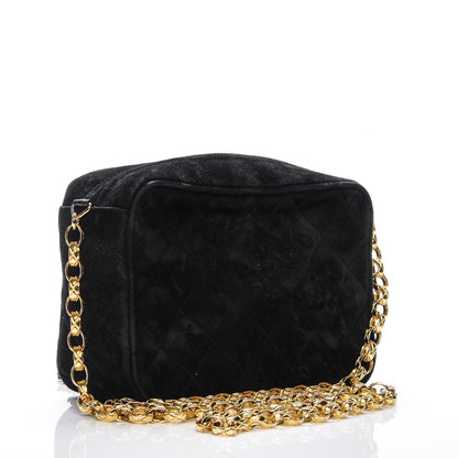 Chanel Suede Quilted CC Tassel Camera Case Black 3 of 7