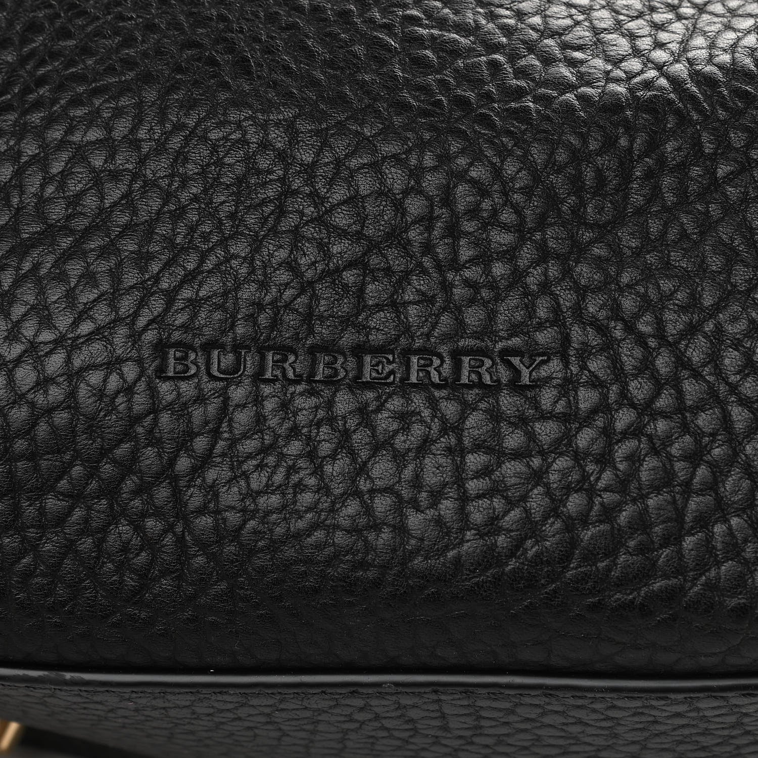 Burberry Grainy Calfskin House Check Small Maidstone Black 13 of 13