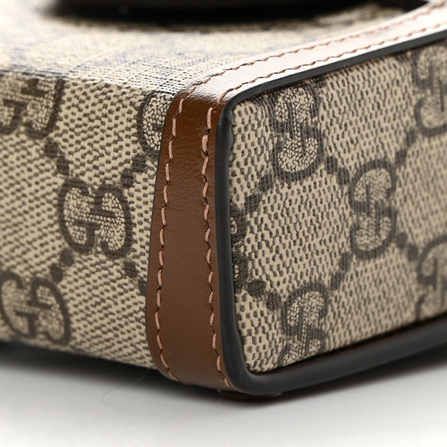 Gucci GG Supreme Monogram Mini Horsebit 1955 Crossbody Bag Beige Brown Sugar 10 of 11