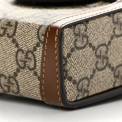Gucci GG Supreme Monogram Mini Horsebit 1955 Crossbody Bag Beige Brown Sugar 10 of 11