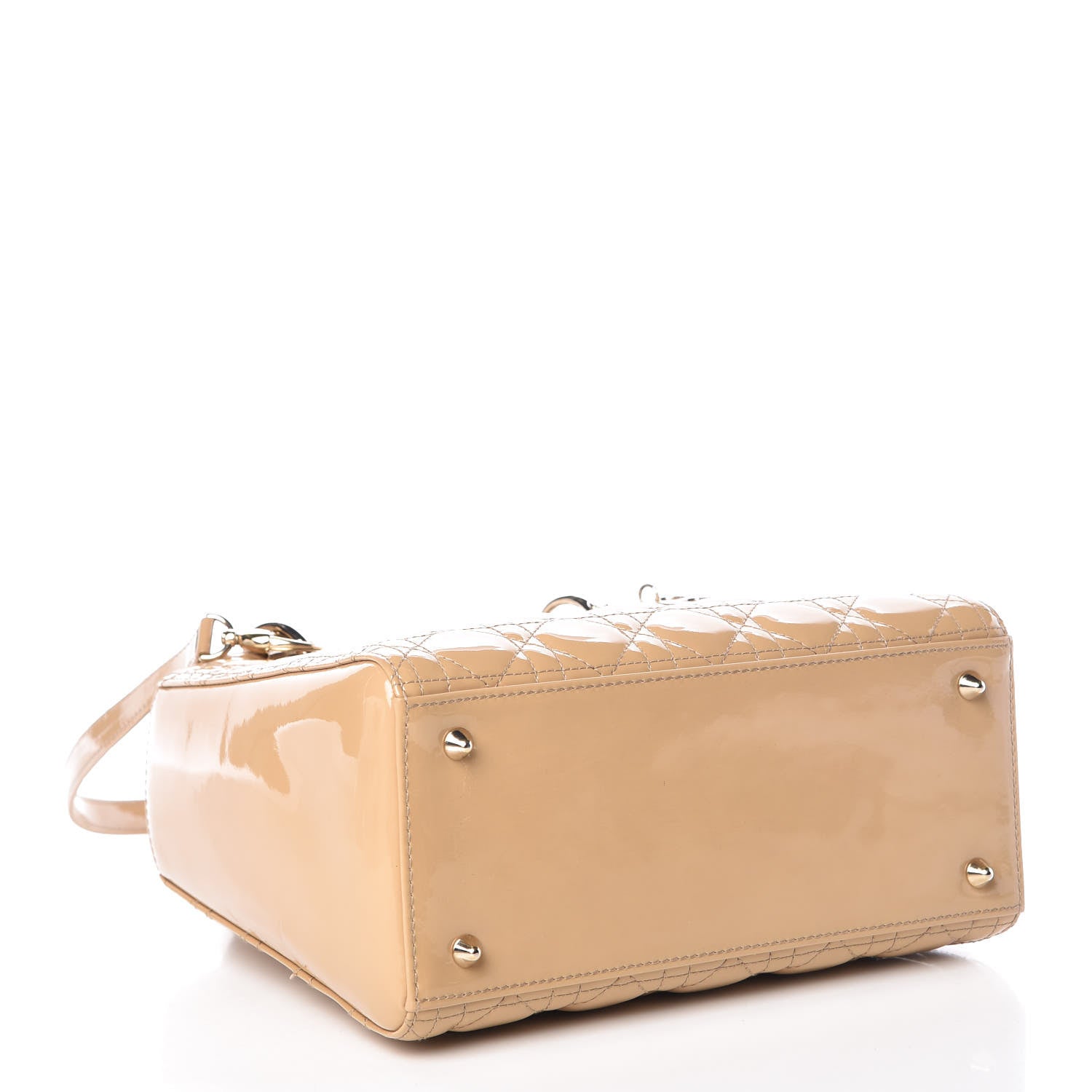 Christian Dior Patent Cannage Medium Lady Dior Beige 5 of 12