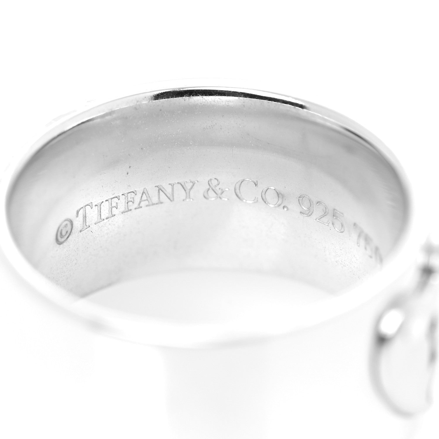 Tiffany Sterling Silver 18K Rose Gold Heart Lock Band Ring 47 4 4 of 4