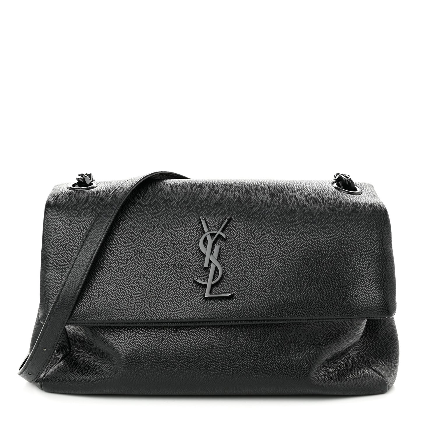 Grain De Poudre Medium West Hollywood Monogram Fold-Over Black