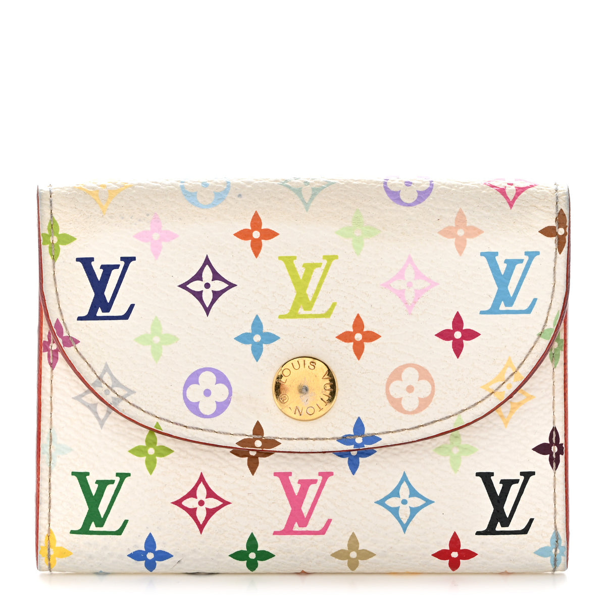 Monogram Multicolor Business Card Holder White