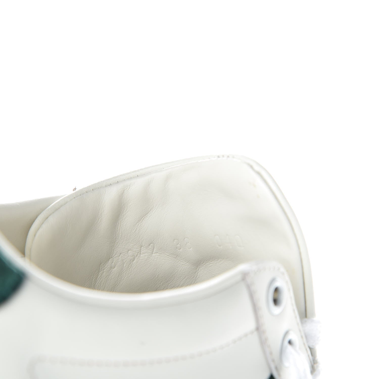 Gucci Calfskin Ayers Bee Embroidered Womens Ace Sneakers 38 White Green 9 of 10
