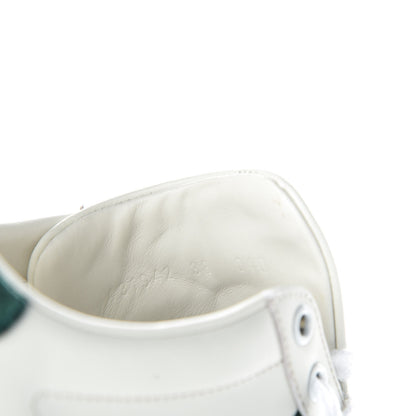 Gucci Calfskin Ayers Bee Embroidered Womens Ace Sneakers 38 White Green 9 of 10