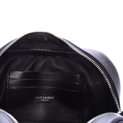 Saint Laurent Grain De Poudre Matelasse Monogram Mini Lou Camera Bag Dark Smog 7 of 9