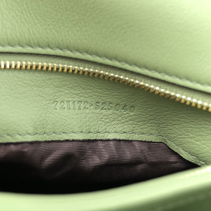 Gucci Roxy Calfskin Web Medium Blondie Top Handle Shoulder Flap Bag Salamander Green 7 of 12