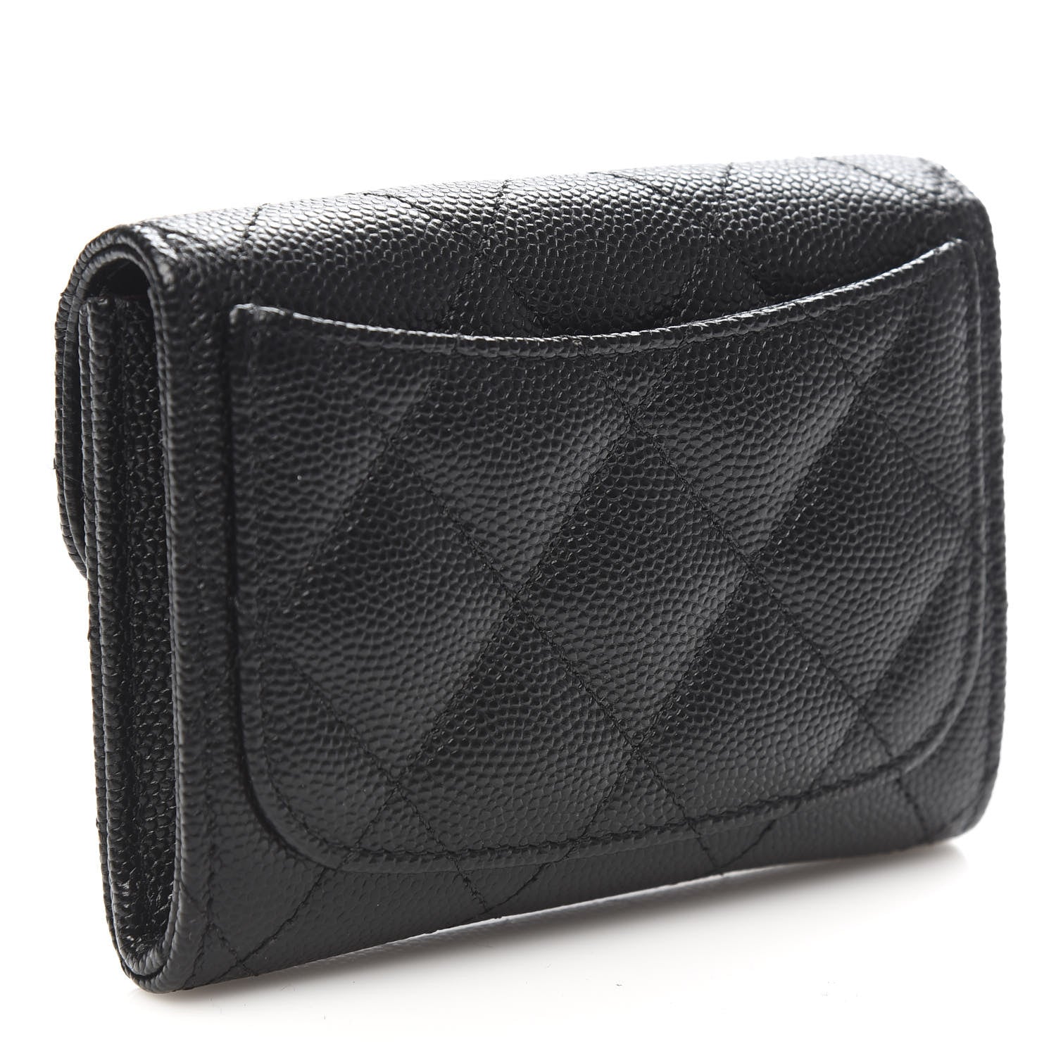 Chanel Caviar Quilted Flap Card Holder Wallet Black 3 of 9