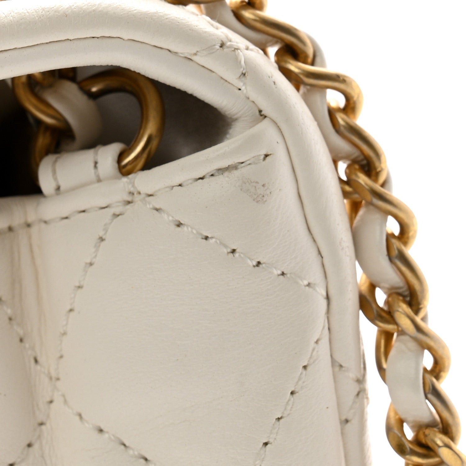 Chanel Lambskin Quilted Mini Rectangular Pearl Crush Flap White 11 of 12