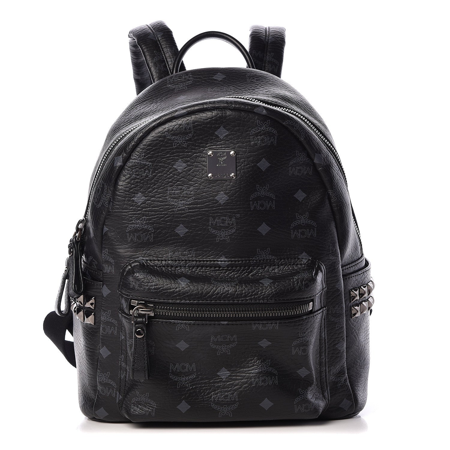 MCM Visetos Small Side Stud Stark Backpack Black 1 of 12