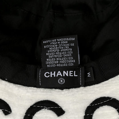 Chanel Terry Cloth Bucket Hat M White Black 8 of 8