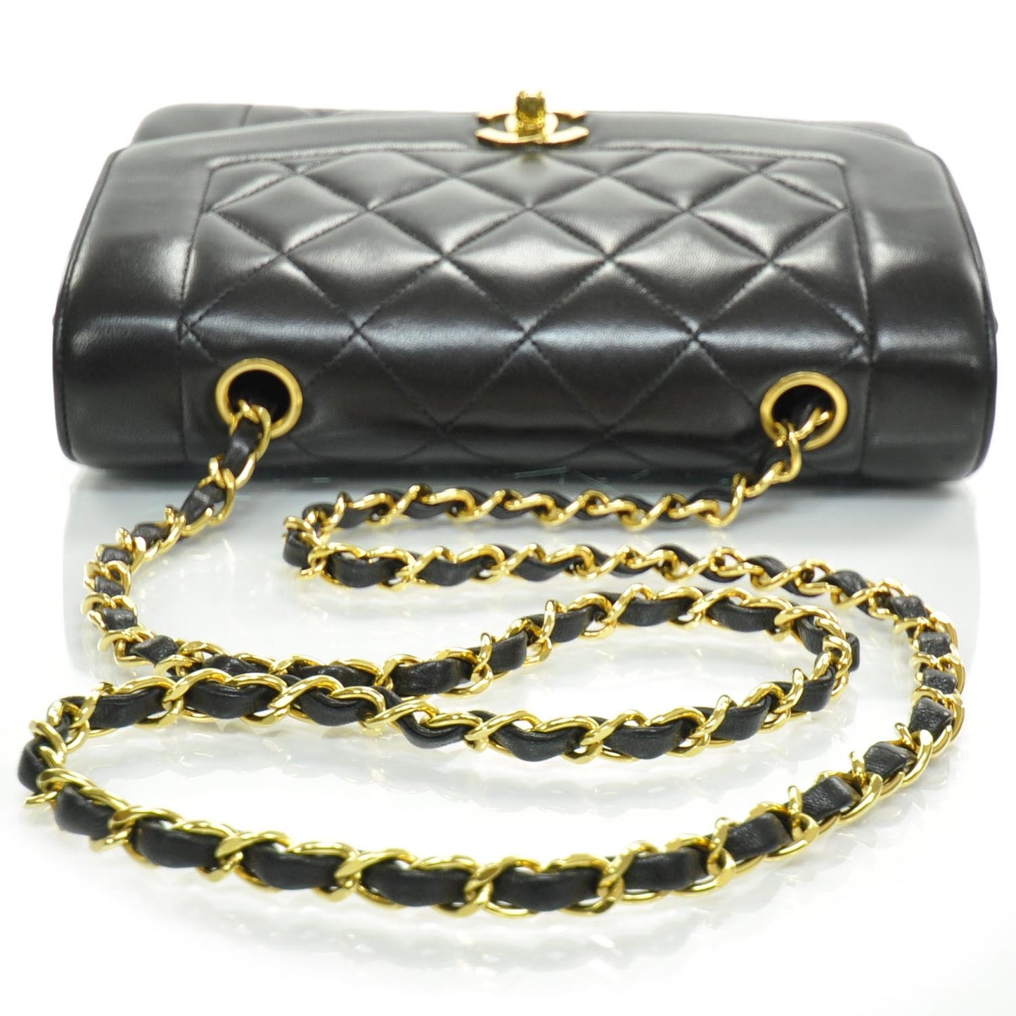 Lambskin Quilted Small Flap Bag Black GHW