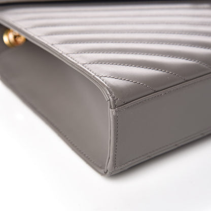 Saint Laurent Smooth Calfskin Matelasse Large Monogram Satchel Fog 9 of 12