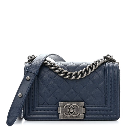 Chanel Caviar Quilted Small Boy Flap Blue 1 of 10