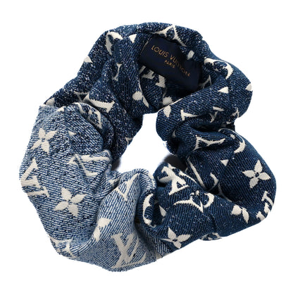 Louis Vuitton Cotton Denim Chouchou Scrunchy Bleu 2 of 4