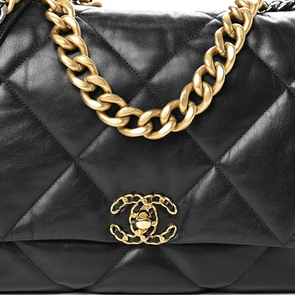Chanel Goatskin Quilted Maxi 19 Flap Black 7 of 10
