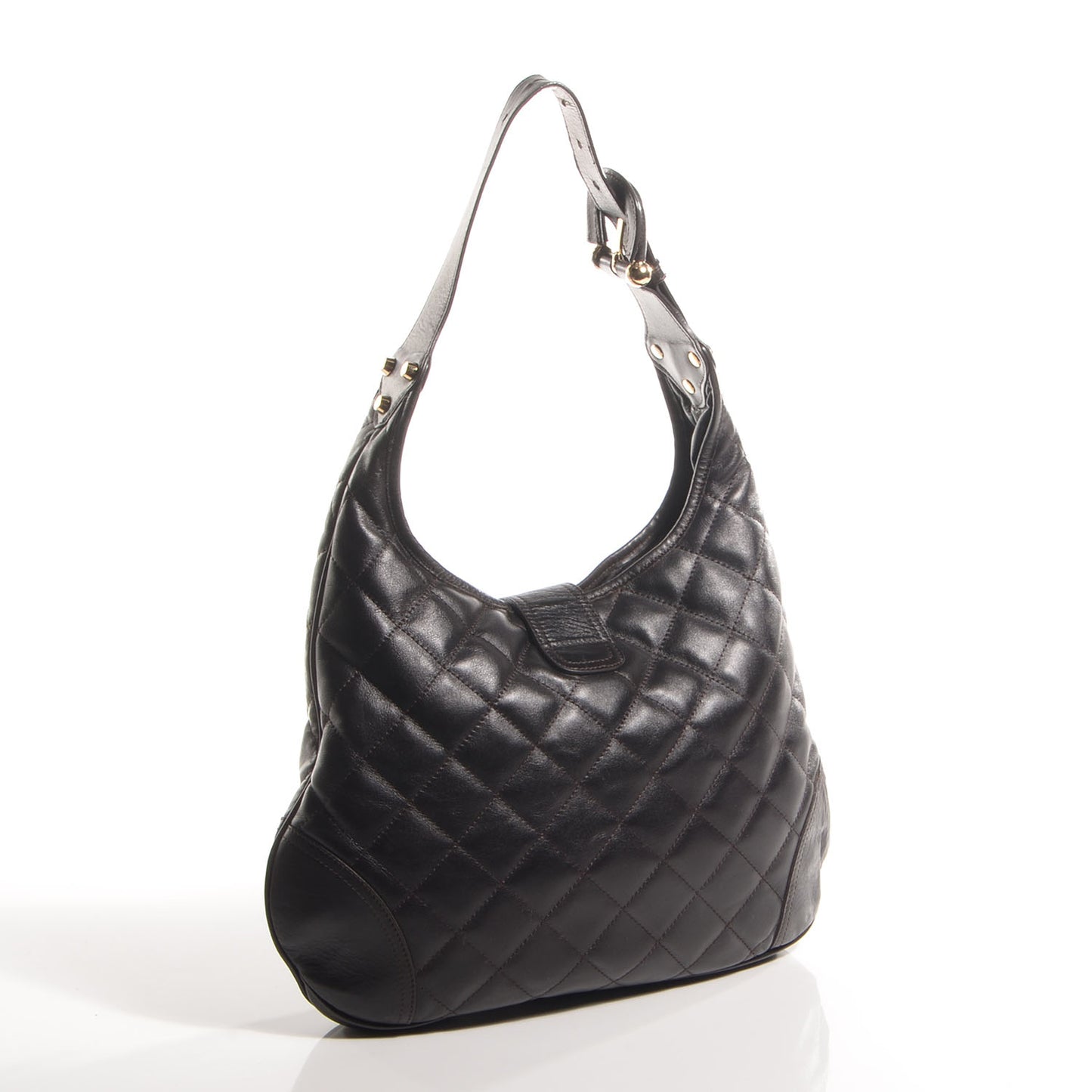 Leather Quilted Brook Hobo Brown