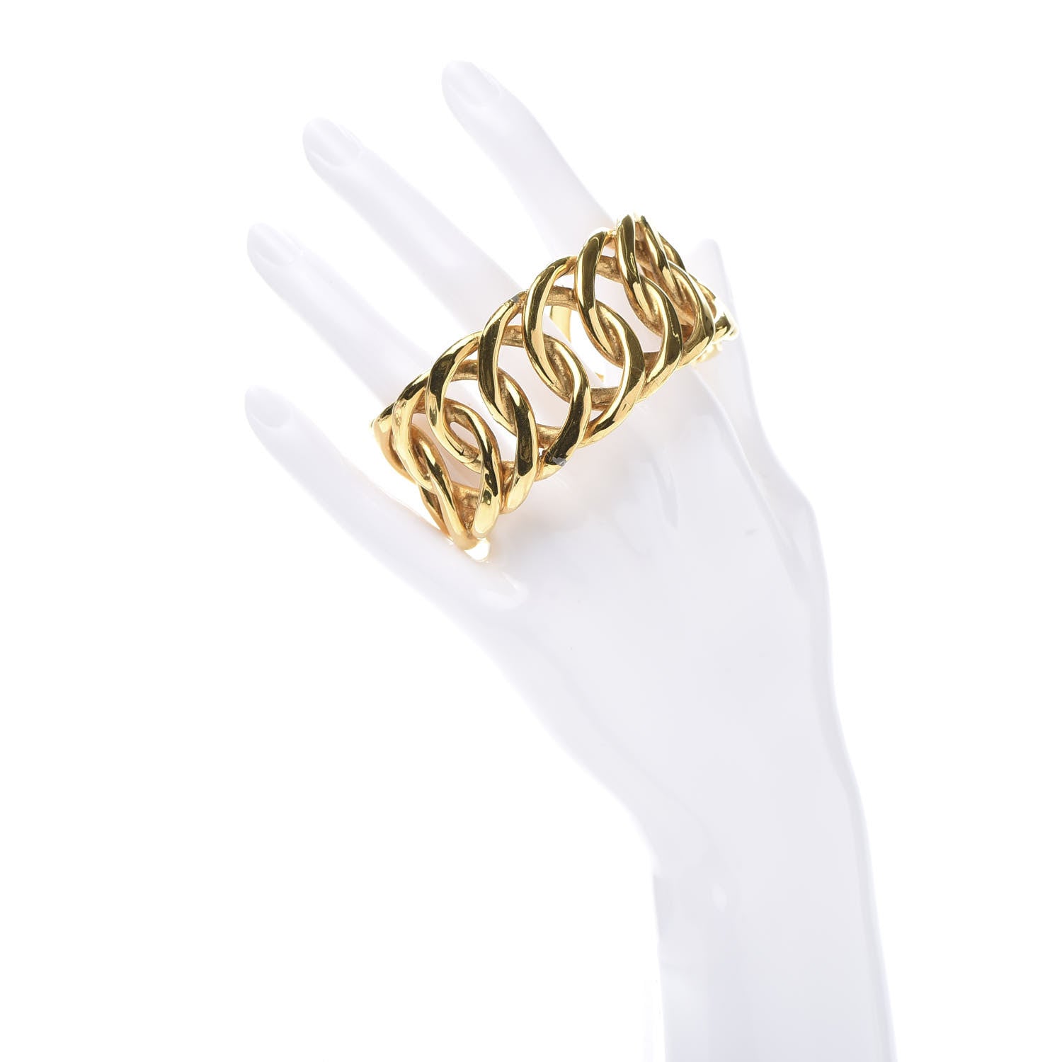 Chanel Metal Cuff Bracelet Gold 2 of 8