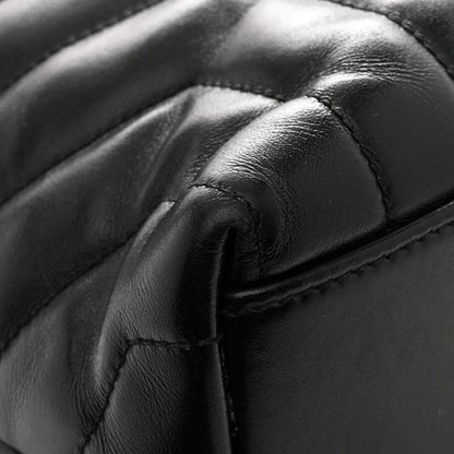 Saint Laurent Calfskin Y Quilted Monogram Small Loulou Backpack Black 12 of 12