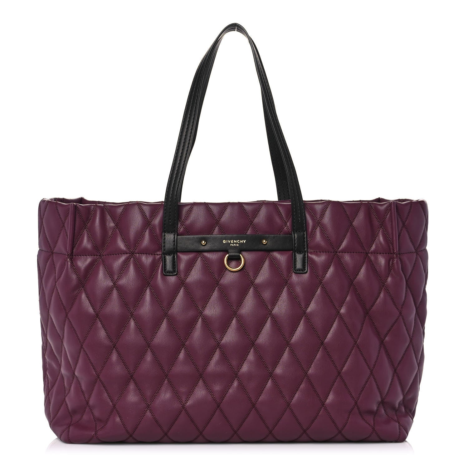 Givenchy Rubber Effect Canvas Quilted Duo Shopper Tote Aubergine 1 of 13