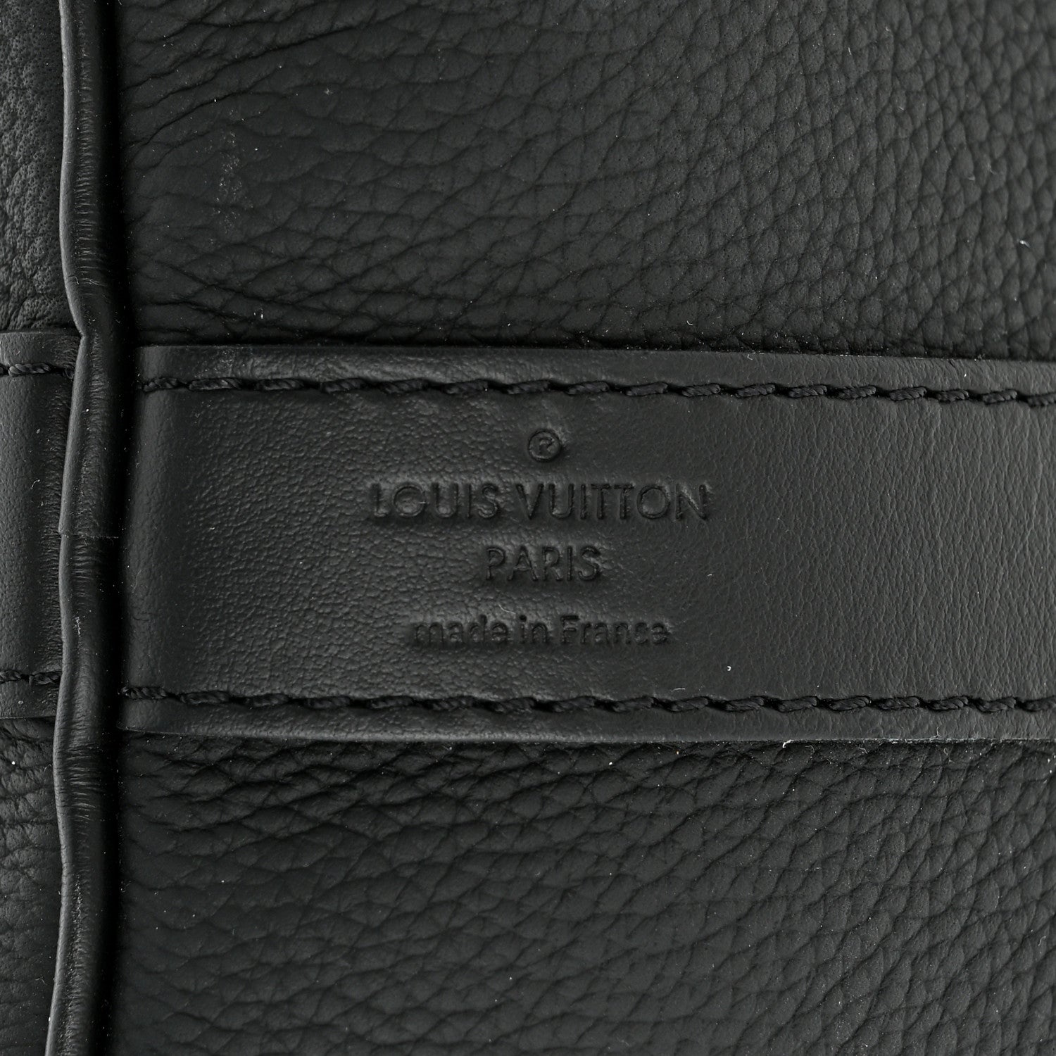 Louis Vuitton Grained Calfskin Aerogram Keepall Bandouliere 40 Black 5 of 16