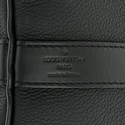 Louis Vuitton Grained Calfskin Aerogram Keepall Bandouliere 40 Black 5 of 16