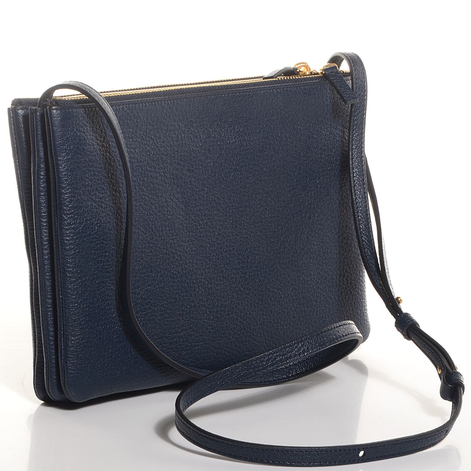 Celine Goatskin Large Trio Crossbody Bag Dark Blue 3 of 7